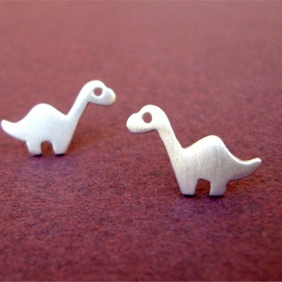 Jewelry - NWOT Silver Brontosaurus Dinosaur Stud Earrings